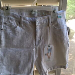 Longer Days White Denim Shorts